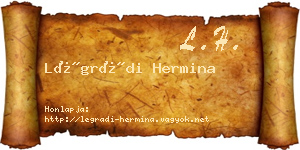 Légrádi Hermina névjegykártya